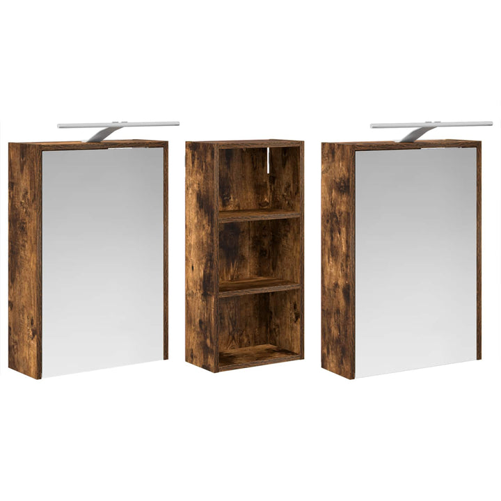 Badeværelsesskabsæt 3 pcs 116 x 16 x 62,5 cm Konstrueret træ