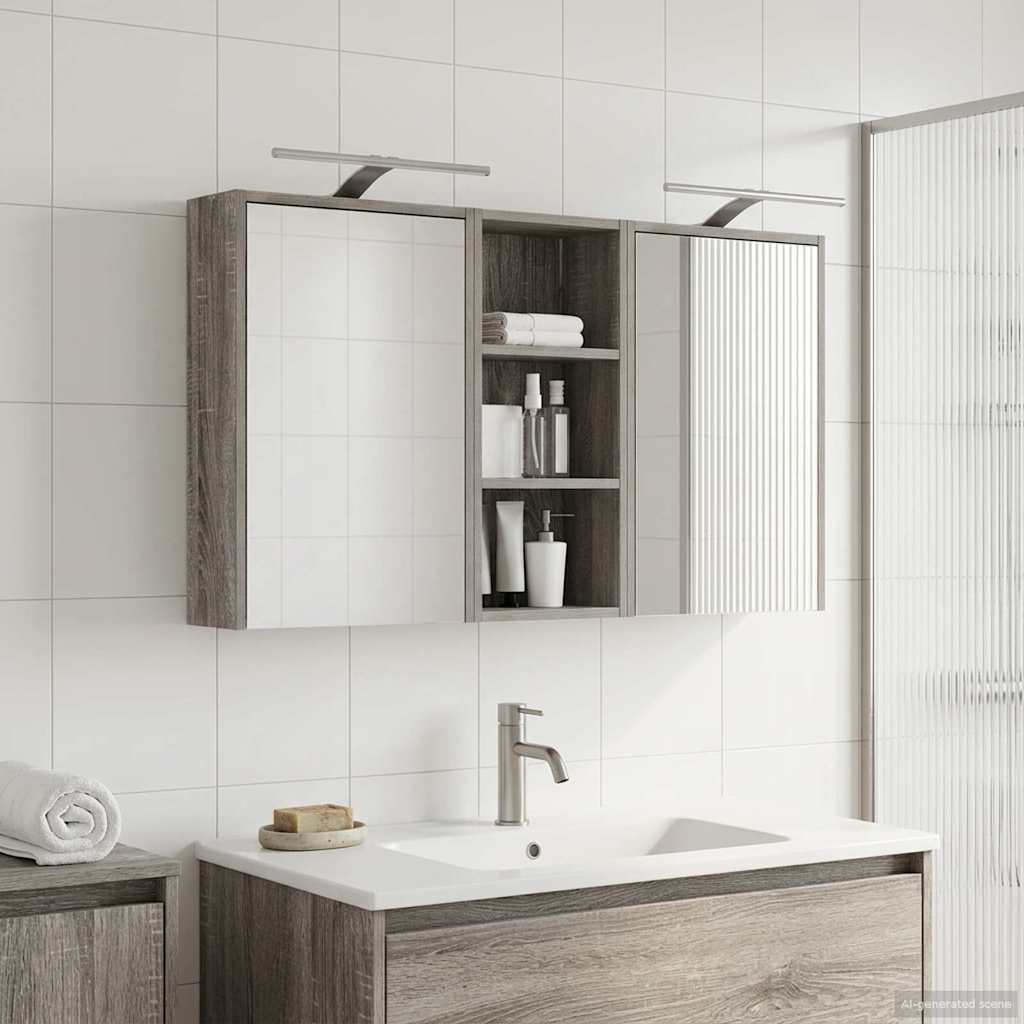 Badeværelsesskabsæt 3 pcs 116 x 16 x 62,5 cm Konstrueret træ