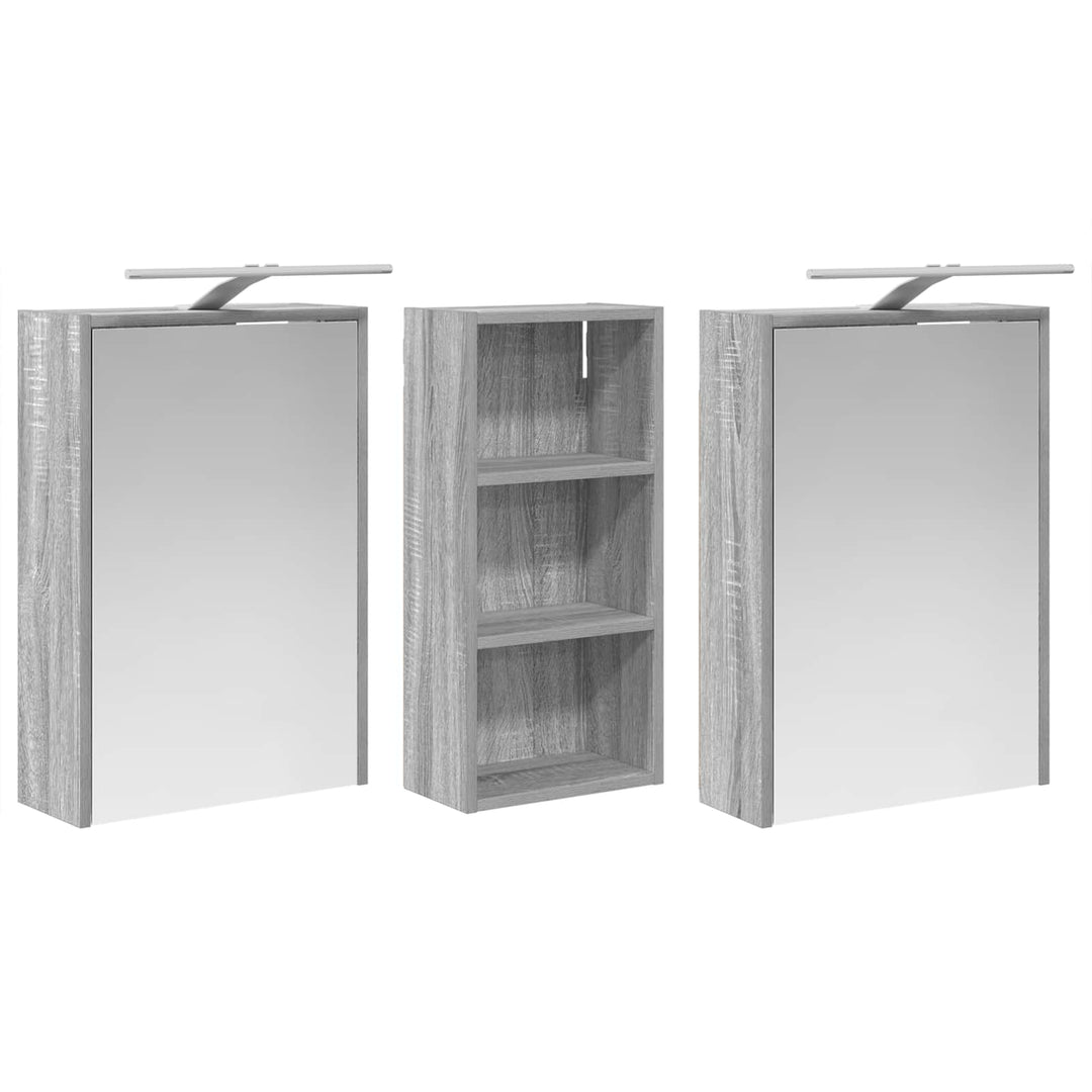 Badeværelsesskabsæt 3 pcs 116 x 16 x 62,5 cm Konstrueret træ