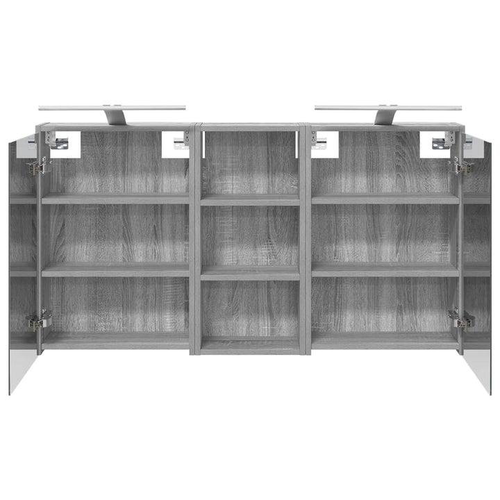 Badeværelsesskabsæt 3 pcs 116 x 16 x 62,5 cm Konstrueret træ