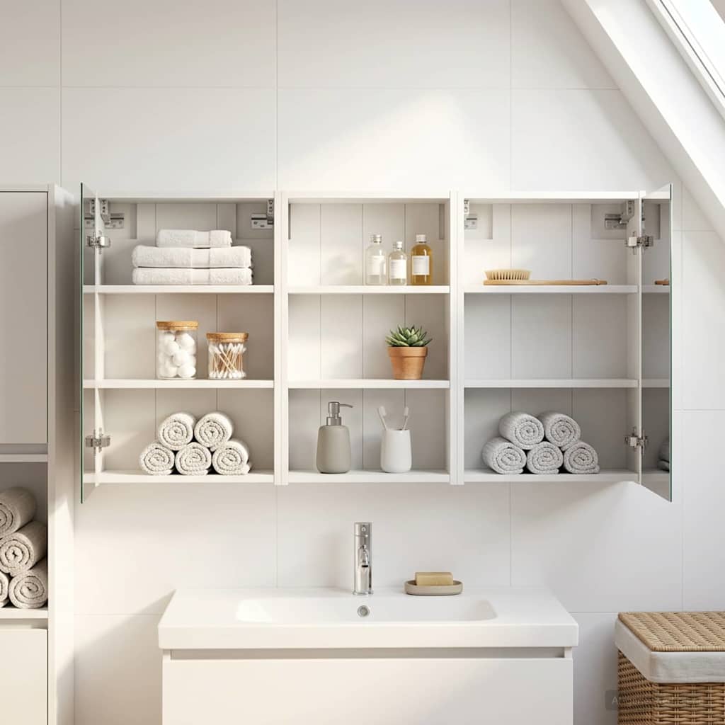 Badeværelsesskabsæt 3 pcs 126 x 16 x 62.5 cm Konstrueret træ