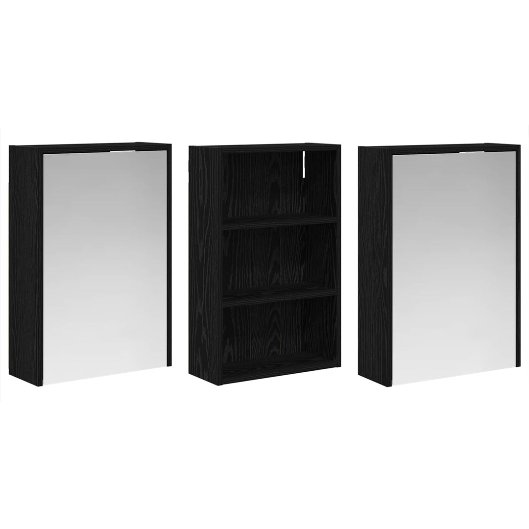 Badeværelsesskabsæt 3 stk. 126 x 16 x 62.5 cm Konstrueret træ