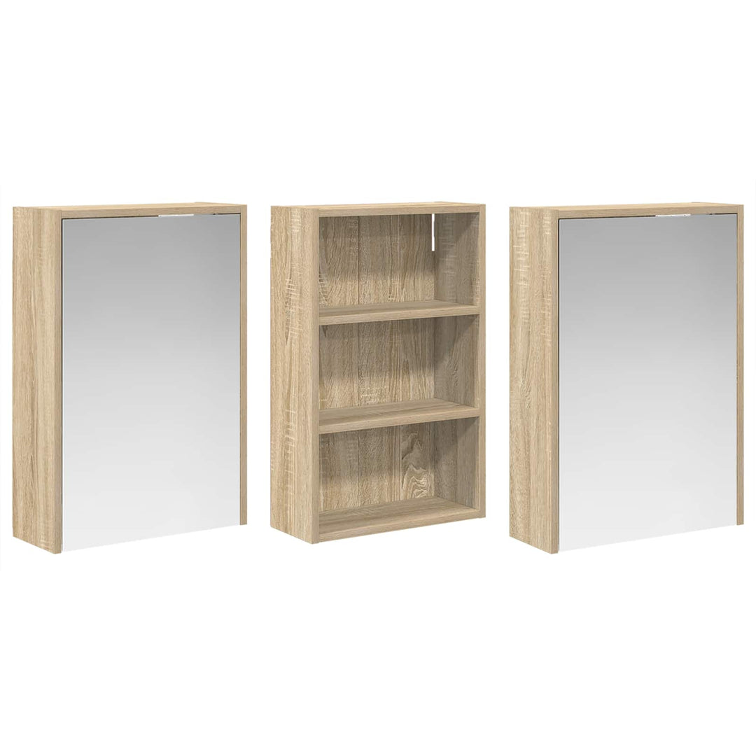 Badeværelsesskabsæt 3 pcs 126 x 16 x 62.5 cm Konstrueret træ
