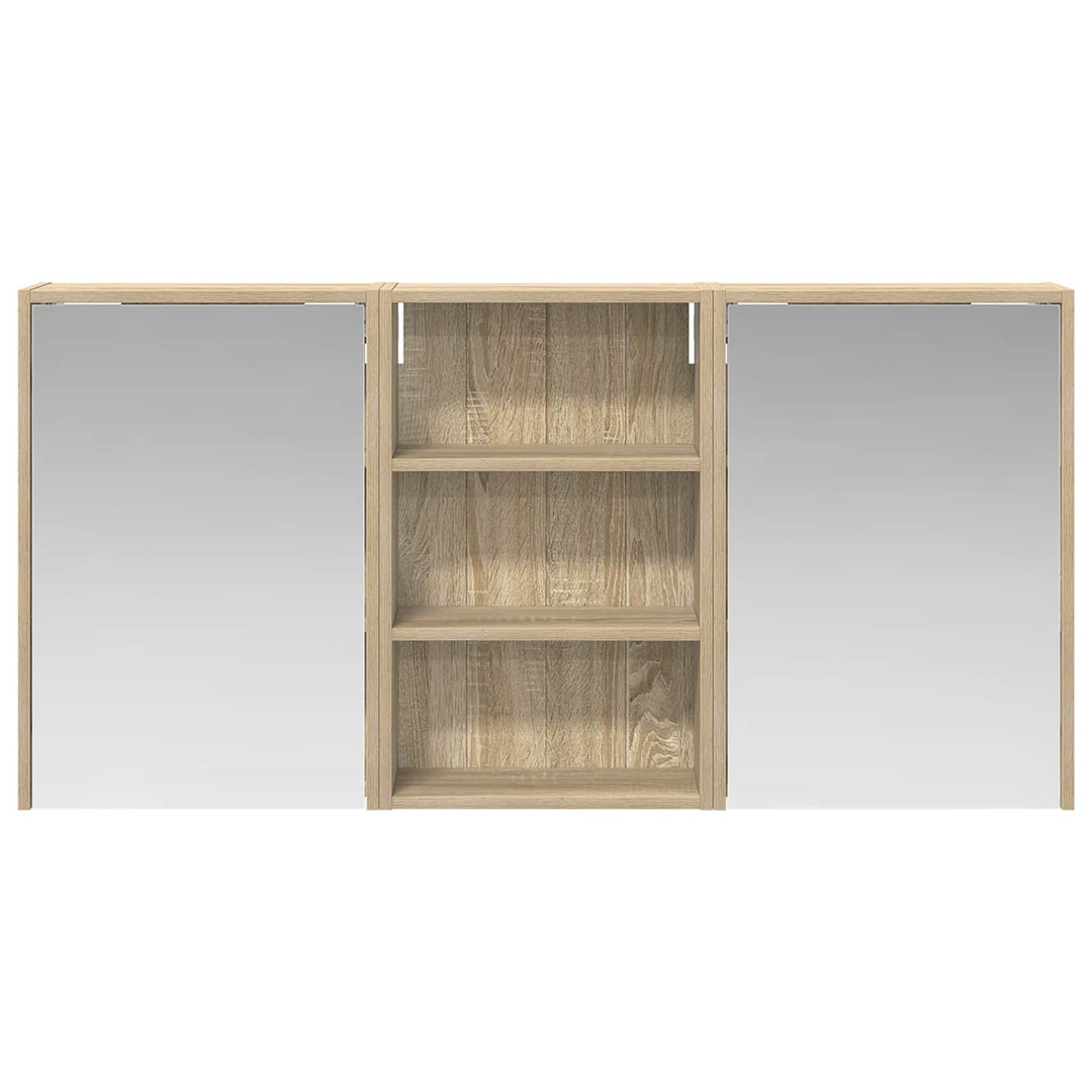 Badeværelsesskabsæt 3 pcs 126 x 16 x 62.5 cm Konstrueret træ