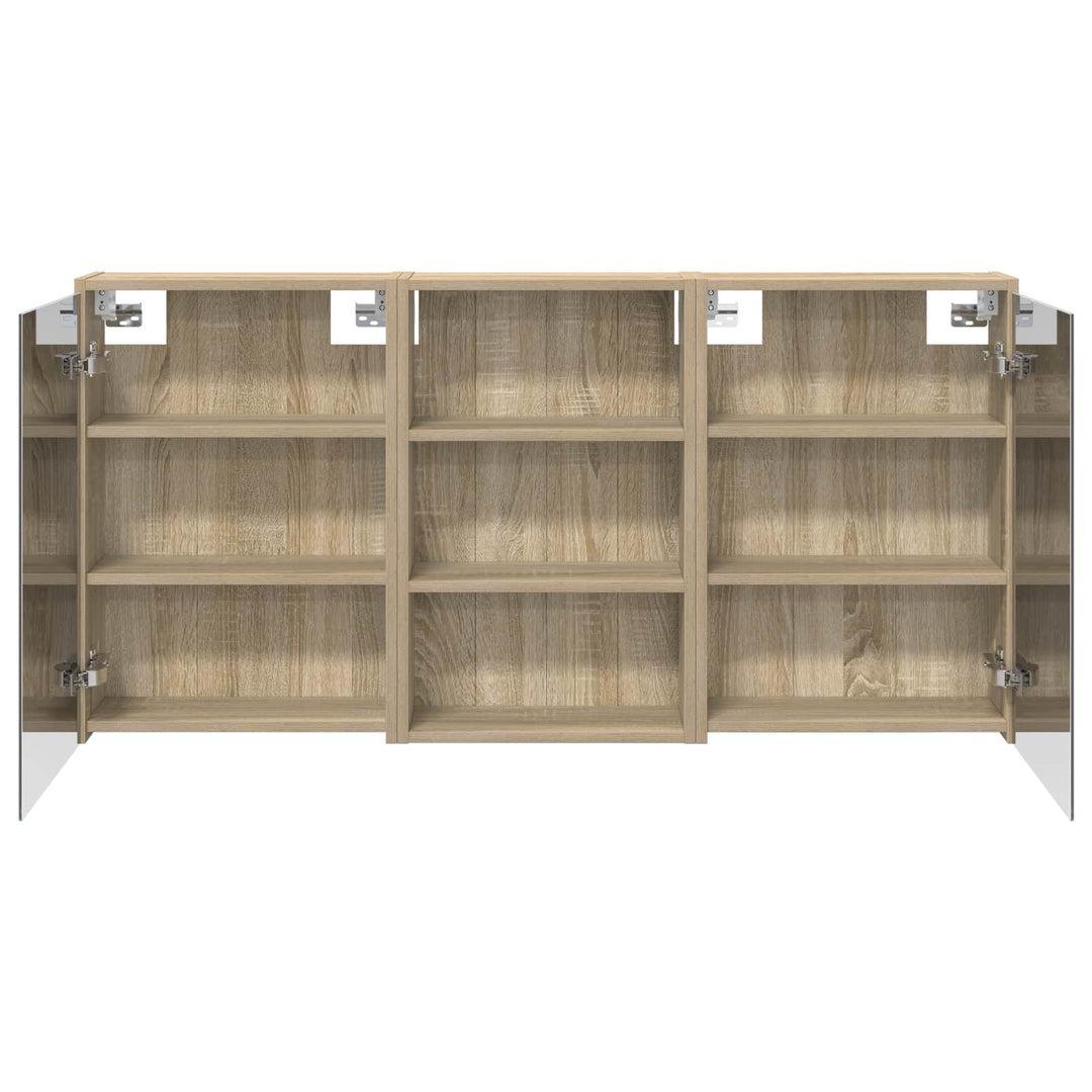 Badeværelsesskabsæt 3 pcs 126 x 16 x 62.5 cm Konstrueret træ