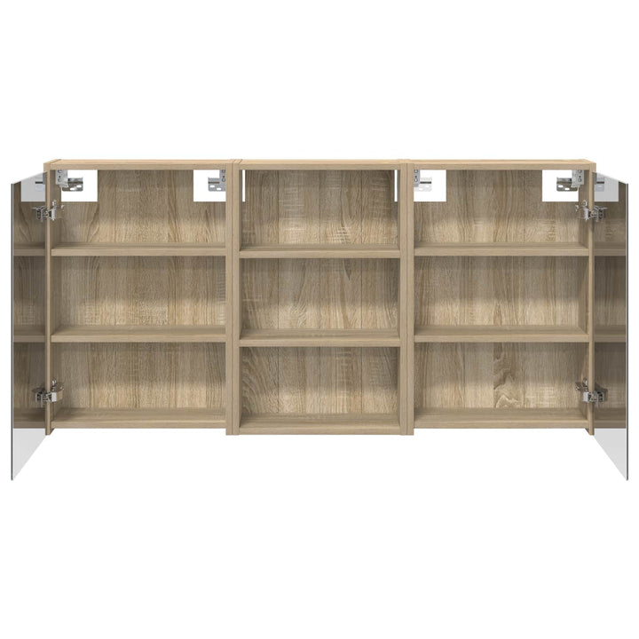 Badeværelsesskabsæt 3 pcs 126 x 16 x 62.5 cm Konstrueret træ