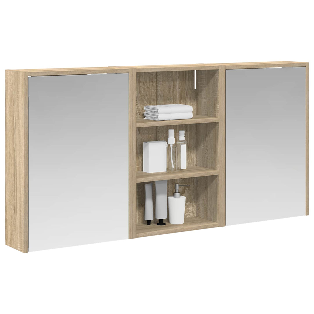 Badeværelsesskabsæt 3 pcs 126 x 16 x 62.5 cm Konstrueret træ
