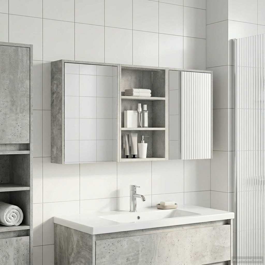 Badeværelsesskabsæt 3 pcs 126 x 16 x 62.5 cm Konstrueret træ