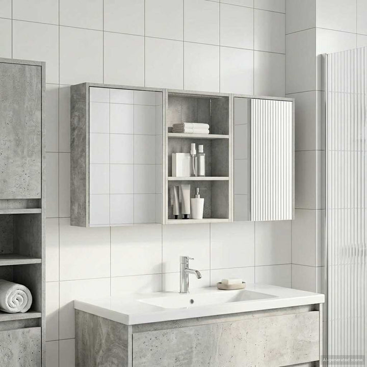 Badeværelsesskabsæt 3 pcs 126 x 16 x 62.5 cm Konstrueret træ