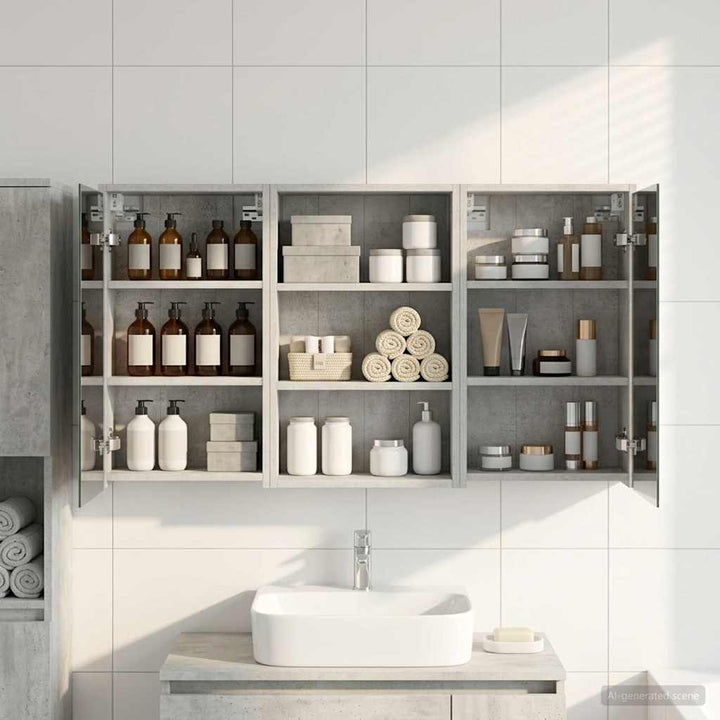 Badeværelsesskabsæt 3 pcs 126 x 16 x 62.5 cm Konstrueret træ