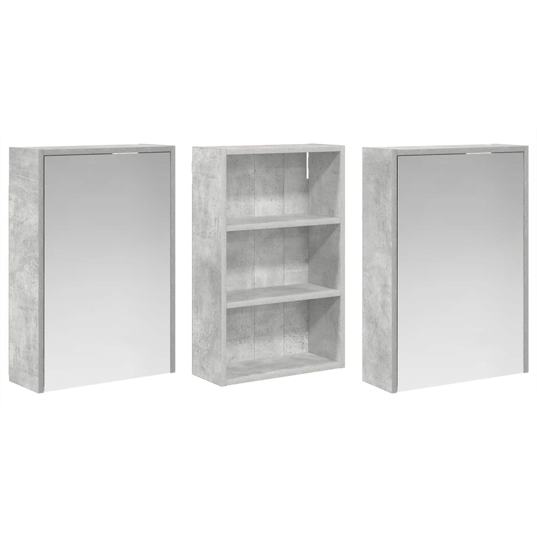 Badeværelsesskabsæt 3 pcs 126 x 16 x 62.5 cm Konstrueret træ