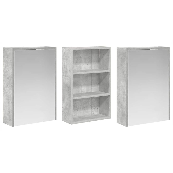Badeværelsesskabsæt 3 pcs 126 x 16 x 62.5 cm Konstrueret træ