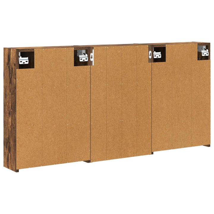 Badeværelsesskabsæt 3 stk. 126 x 16 x 62.5 cm Konstrueret træ