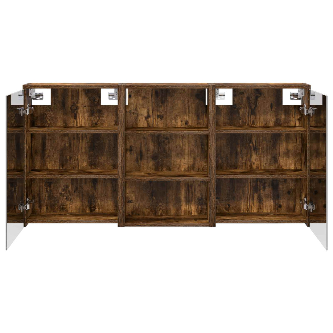 Badeværelsesskabsæt 3 stk. 126 x 16 x 62.5 cm Konstrueret træ