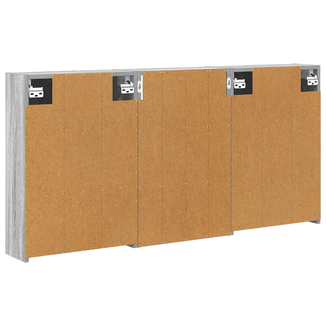 Badeværelsesskabsæt 3 stk. 126 x 16 x 62.5 cm Konstrueret træ