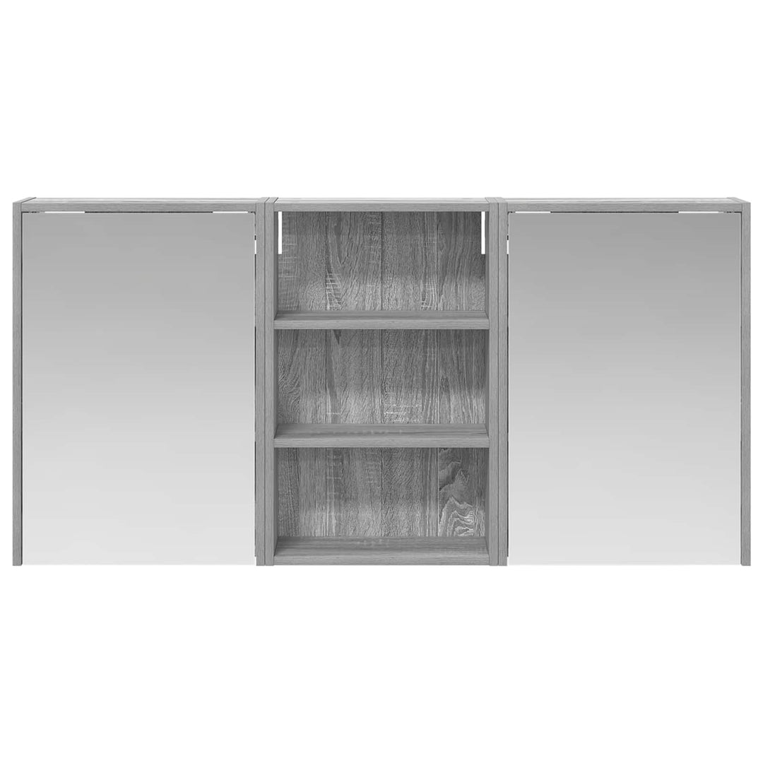 Badeværelsesskabsæt 3 stk. 126 x 16 x 62.5 cm Konstrueret træ