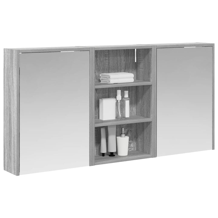Badeværelsesskabsæt 3 stk. 126 x 16 x 62.5 cm Konstrueret træ