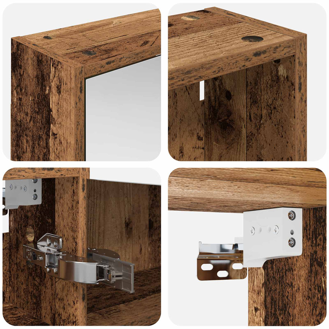 Badeværelsesskabsæt 3 pcs 126 x 16 x 62.5 cm Konstrueret træ