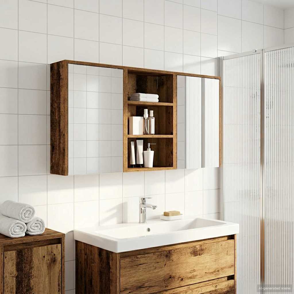 Badeværelsesskabsæt 3 pcs 126 x 16 x 62.5 cm Konstrueret træ