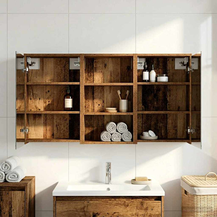 Badeværelsesskabsæt 3 pcs 126 x 16 x 62.5 cm Konstrueret træ