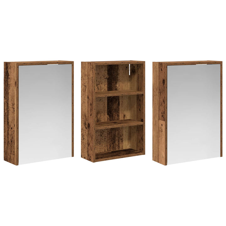 Badeværelsesskabsæt 3 pcs 126 x 16 x 62.5 cm Konstrueret træ