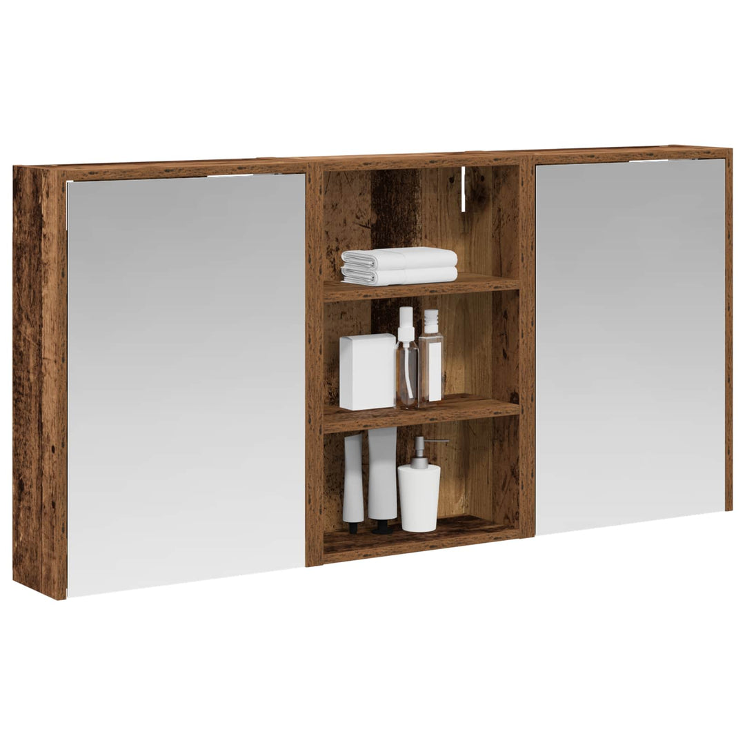 Badeværelsesskabsæt 3 pcs 126 x 16 x 62.5 cm Konstrueret træ