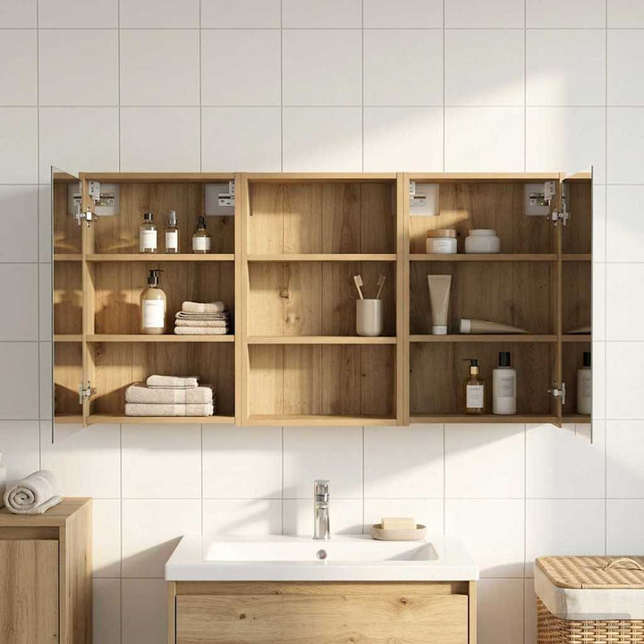 Badeværelsesskabsæt 3 pcs 126 x 16 x 62.5 cm Konstrueret træ