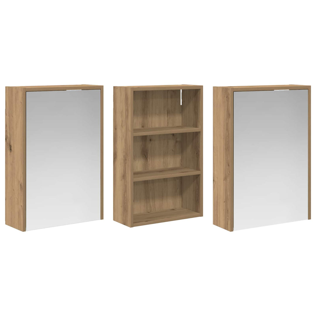 Badeværelsesskabsæt 3 pcs 126 x 16 x 62.5 cm Konstrueret træ