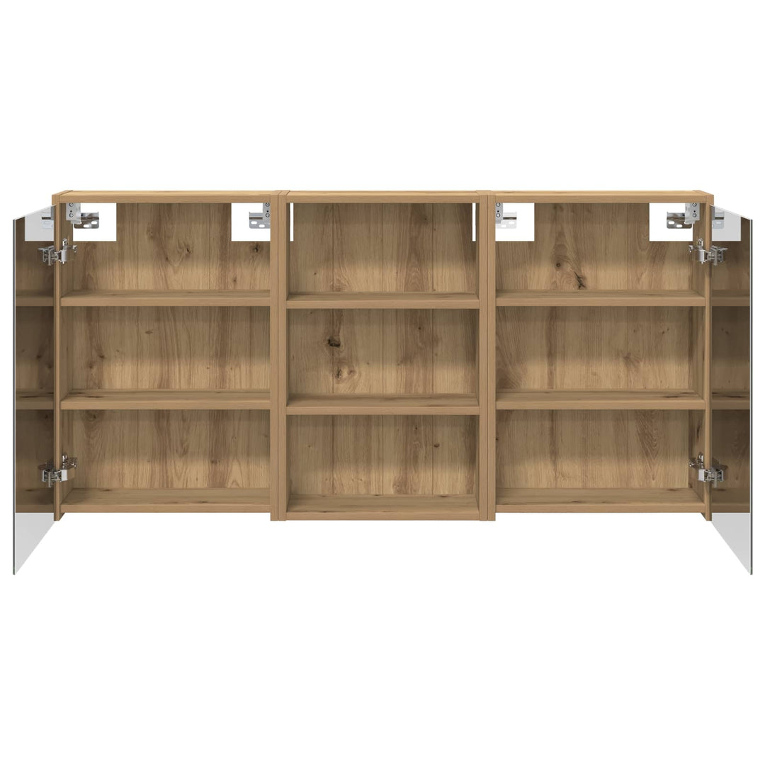 Badeværelsesskabsæt 3 pcs 126 x 16 x 62.5 cm Konstrueret træ