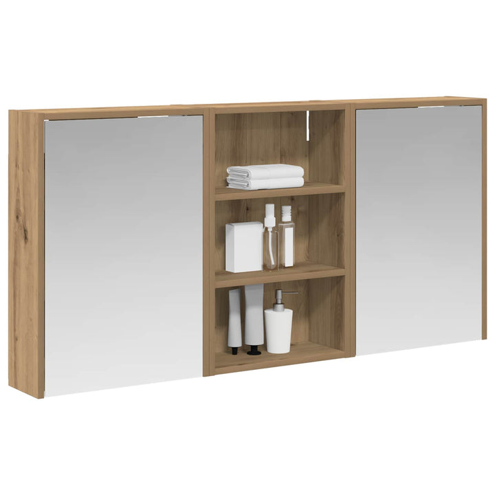 Badeværelsesskabsæt 3 pcs 126 x 16 x 62.5 cm Konstrueret træ