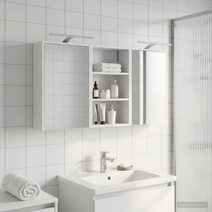Badeværelsesskabsæt 3 pcs 126 x 16 x 62.5 cm Konstrueret træ