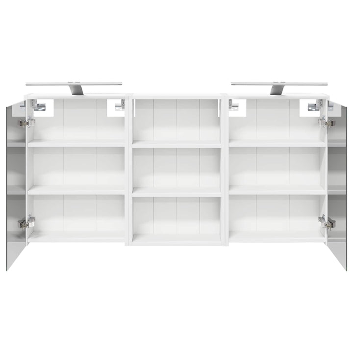 Badeværelsesskabsæt 3 pcs 126 x 16 x 62.5 cm Konstrueret træ