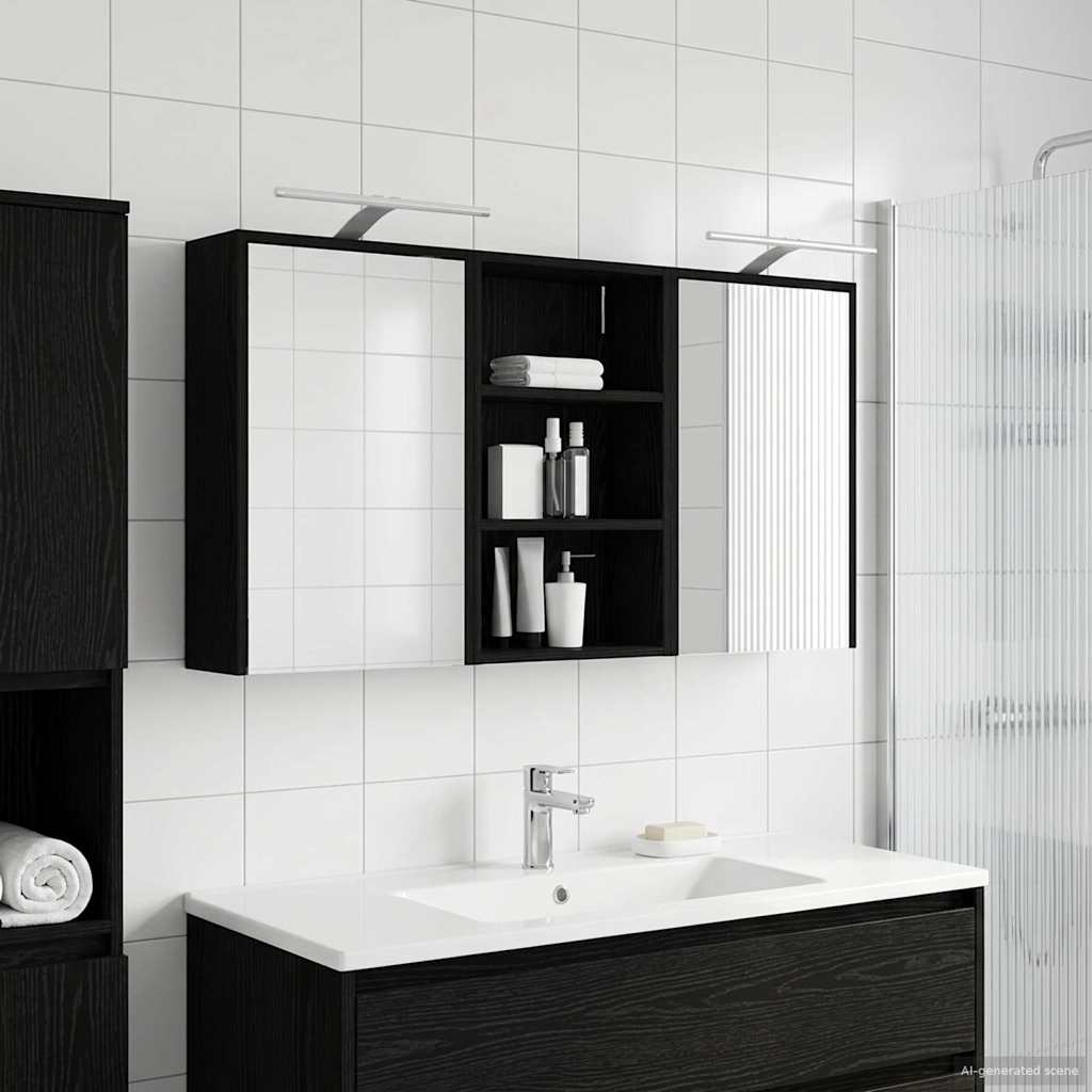 Badeværelsesskabsæt 3 pcs 126 x 16 x 62.5 cm Konstrueret træ
