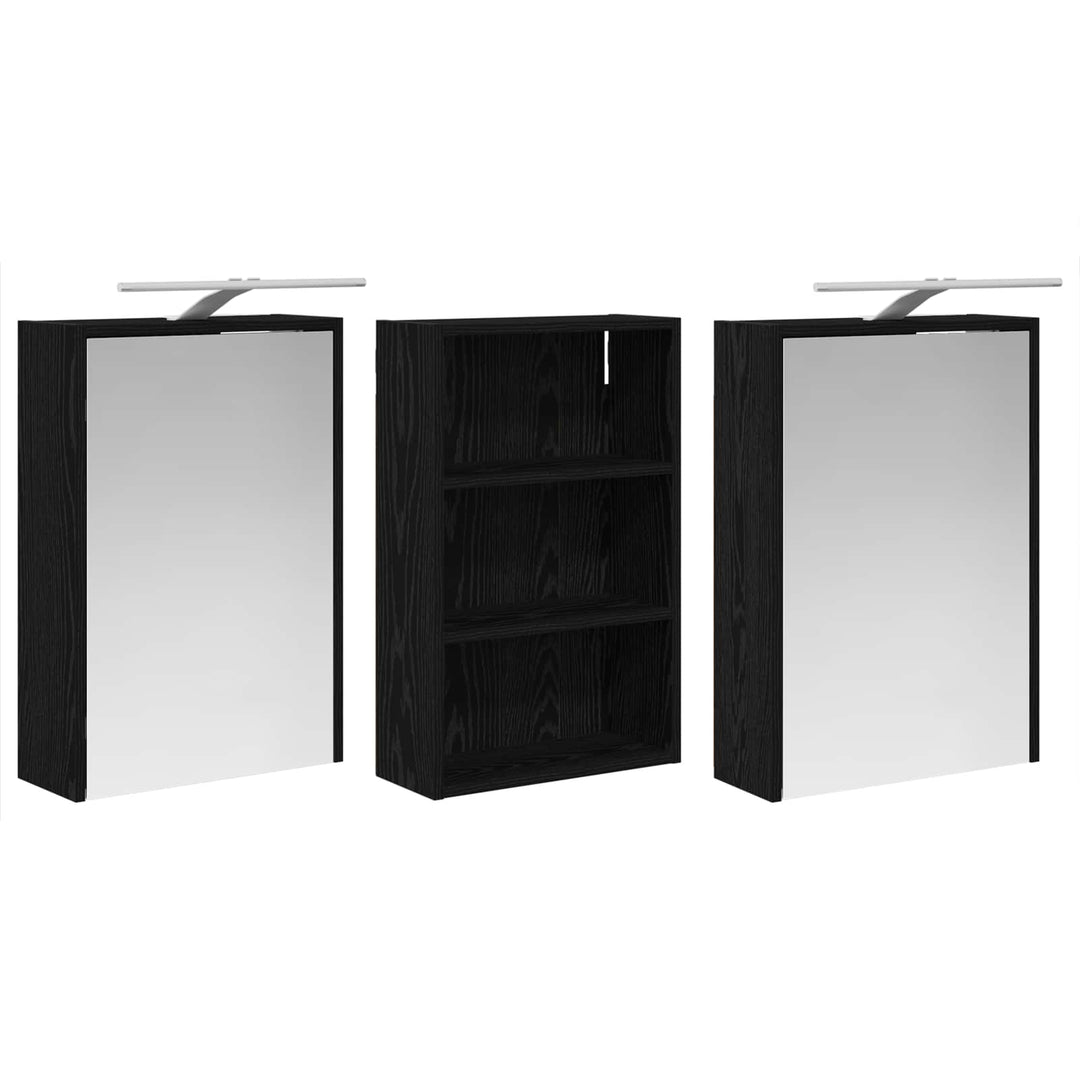 Badeværelsesskabsæt 3 pcs 126 x 16 x 62.5 cm Konstrueret træ