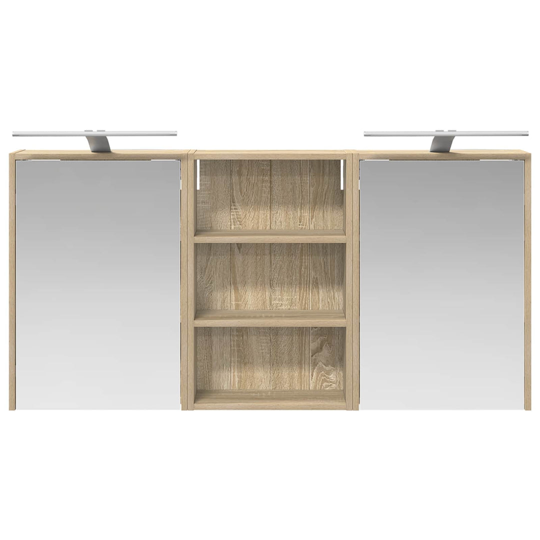Badeværelsesskabsæt 3 pcs 126 x 16 x 62.5 cm Konstrueret træ