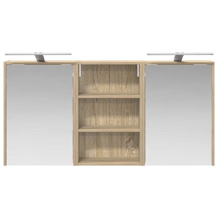 Badeværelsesskabsæt 3 pcs 126 x 16 x 62.5 cm Konstrueret træ