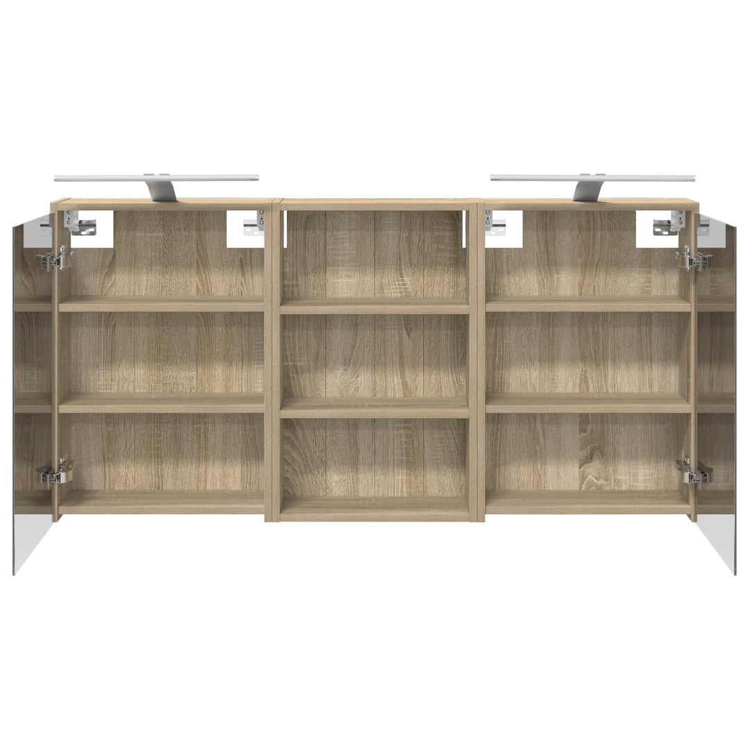 Badeværelsesskabsæt 3 pcs 126 x 16 x 62.5 cm Konstrueret træ