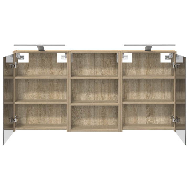 Badeværelsesskabsæt 3 pcs 126 x 16 x 62.5 cm Konstrueret træ