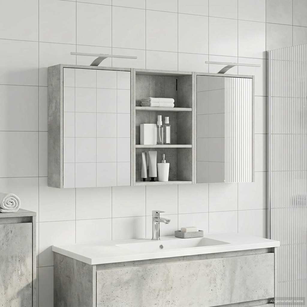 Badeværelsesskabsæt 3 pcs 126 x 16 x 62.5 cm Konstrueret træ