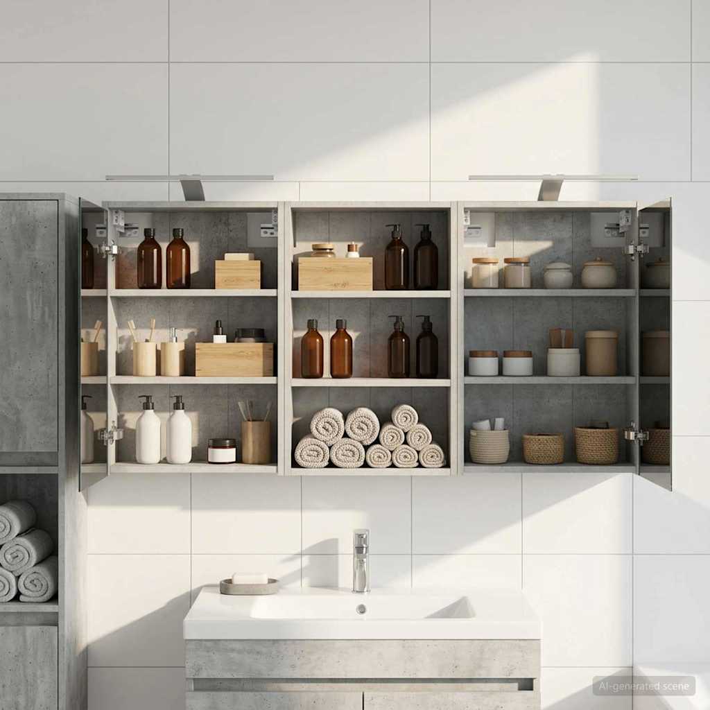 Badeværelsesskabsæt 3 pcs 126 x 16 x 62.5 cm Konstrueret træ
