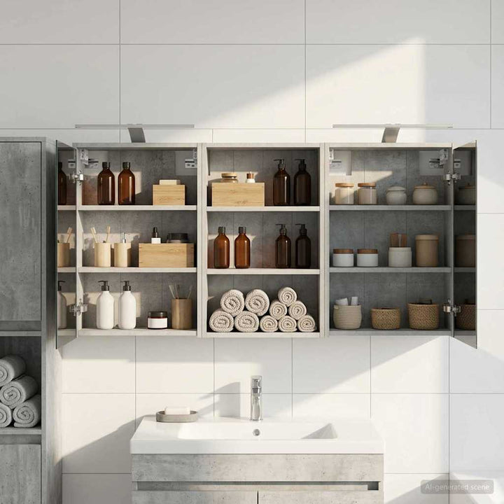 Badeværelsesskabsæt 3 pcs 126 x 16 x 62.5 cm Konstrueret træ