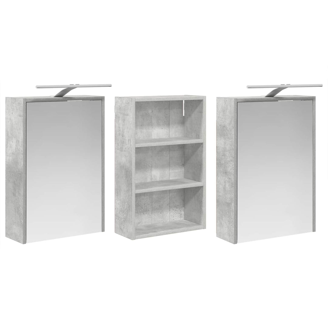 Badeværelsesskabsæt 3 pcs 126 x 16 x 62.5 cm Konstrueret træ