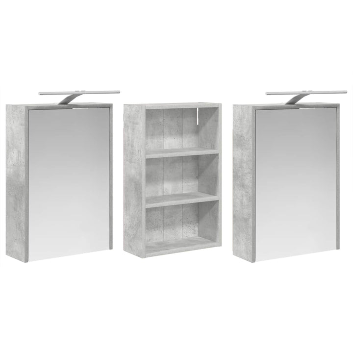 Badeværelsesskabsæt 3 pcs 126 x 16 x 62.5 cm Konstrueret træ