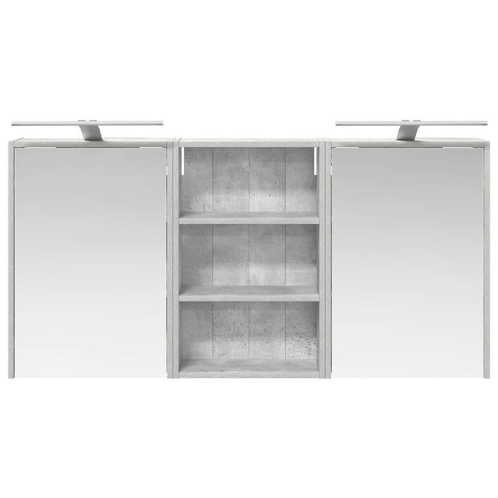 Badeværelsesskabsæt 3 pcs 126 x 16 x 62.5 cm Konstrueret træ