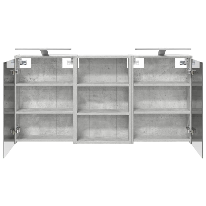 Badeværelsesskabsæt 3 pcs 126 x 16 x 62.5 cm Konstrueret træ