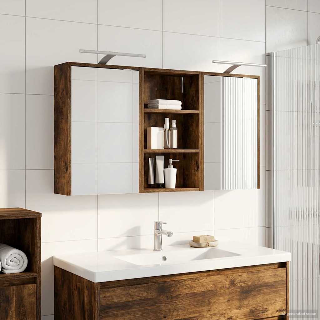 Badeværelsesskabsæt 3 pcs 126 x 16 x 62.5 cm Konstrueret træ