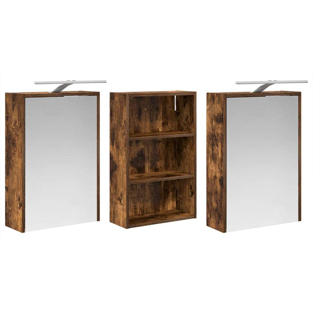 Badeværelsesskabsæt 3 pcs 126 x 16 x 62.5 cm Konstrueret træ