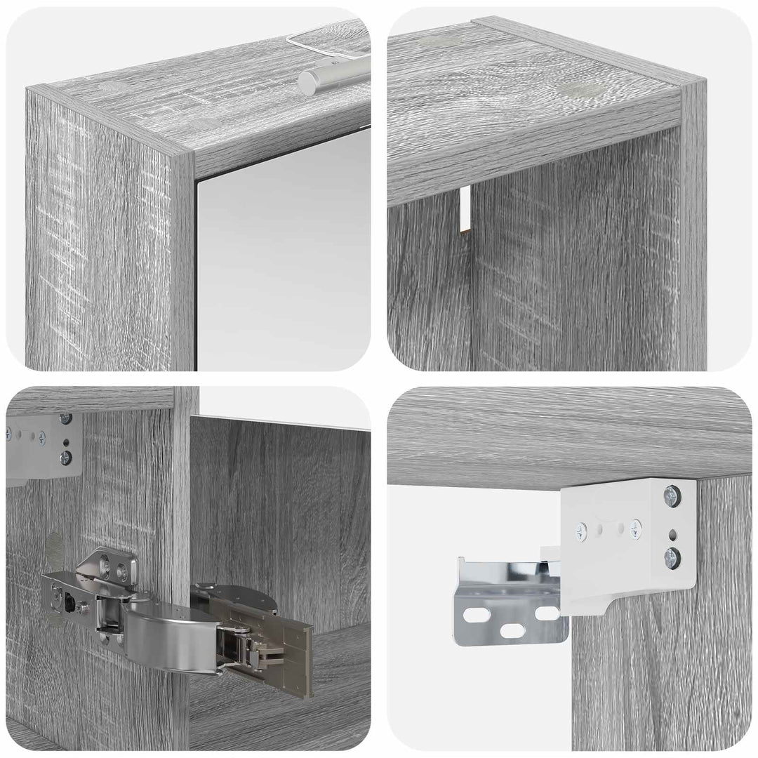 Badeværelsesskabsæt 3 pcs 126 x 16 x 62.5 cm Konstrueret træ