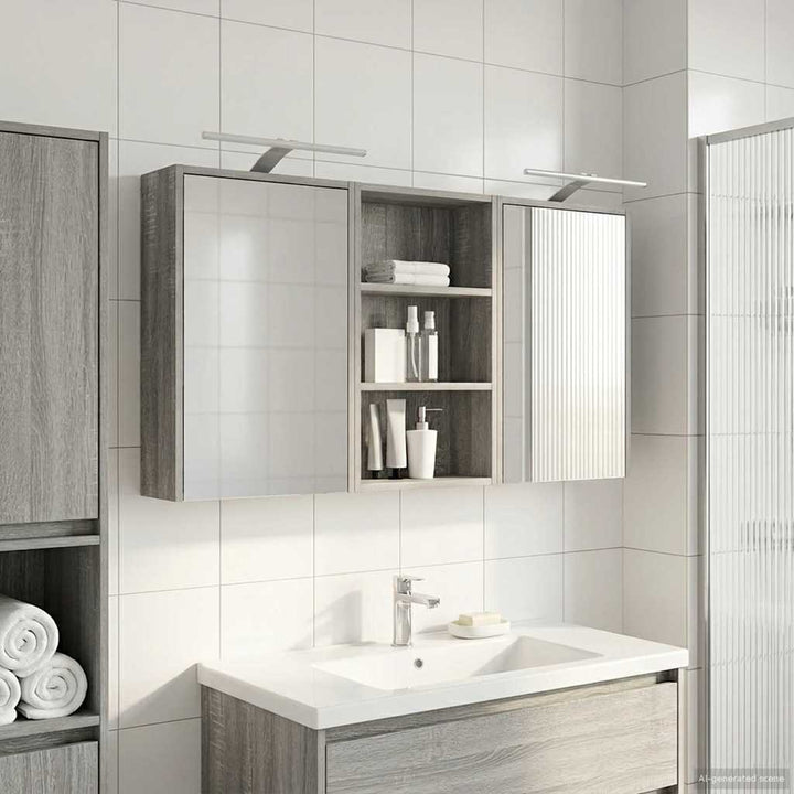 Badeværelsesskabsæt 3 pcs 126 x 16 x 62.5 cm Konstrueret træ