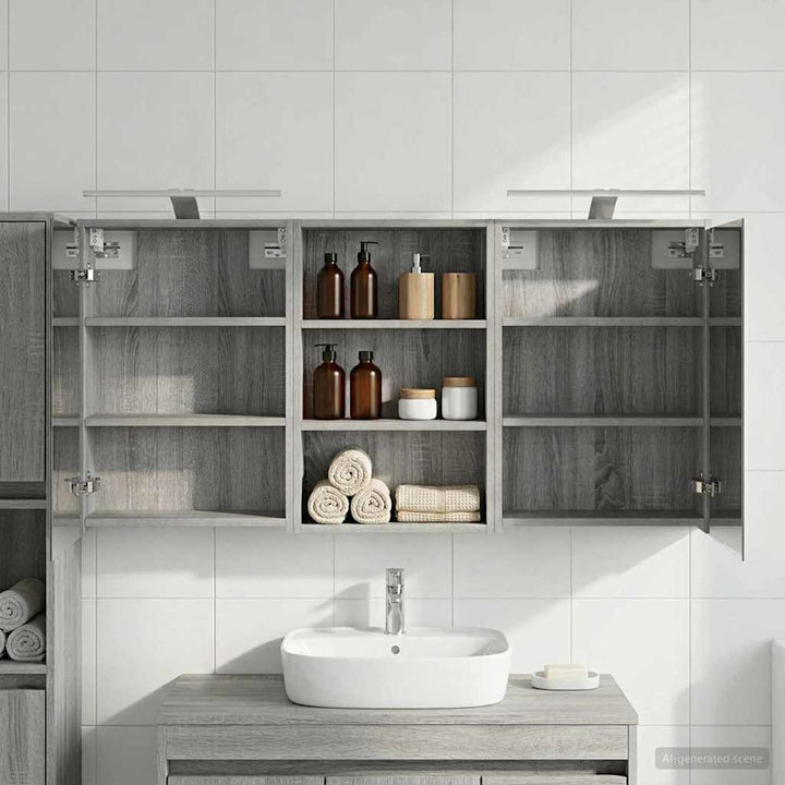 Badeværelsesskabsæt 3 pcs 126 x 16 x 62.5 cm Konstrueret træ
